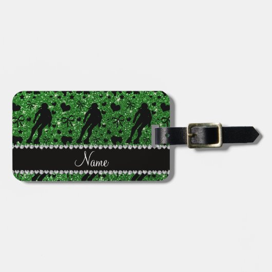 Étiquette À Bagage Rouleau vert nommé fait sur commande Derby de (Devant horizontal)