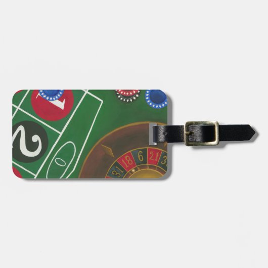 Étiquette À Bagage Roulette Table avec puces et roue (Devant horizontal)