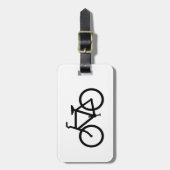 Étiquette À Bagage Route de Vélo Noir (Devant Vertical)