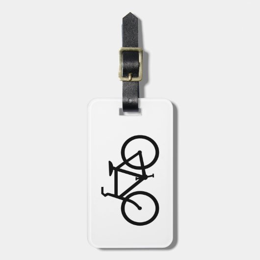Étiquette À Bagage Route de Vélo Noir (Devant Vertical)