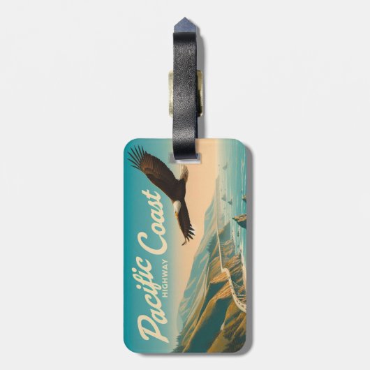 Étiquette À Bagage Route du Pacifique Aigle (Dos Vertical)