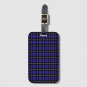 Étiquette À Bagage Royal Blue Black Plaid