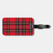 Étiquette À Bagage Royal Stewart tartan rouge noir plaid (Dos horizontal)