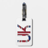 Étiquette À Bagage Royaume-Uni Union Jack British Drapeau Typographie (Dos Vertical)