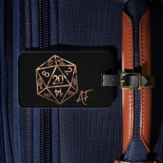 Étiquette À Bagage RPG Crit AF | Joueur de rôle PnP Tabletop en cuivr
