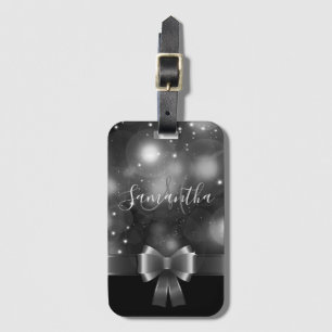 Étiquette À Bagage Ruban noir et blanc