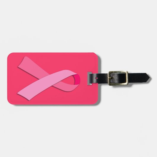 Étiquette À Bagage Ruban rose (Devant horizontal)