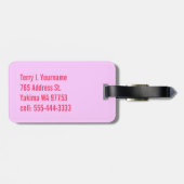 Étiquette À Bagage Ruban rose (Dos horizontal)