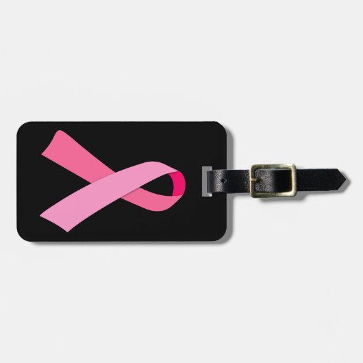 Étiquette À Bagage Ruban rose (Devant horizontal)