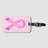 Étiquette À Bagage Ruban rose conscience du cancer du sein voyage per (Devant Horizontal)