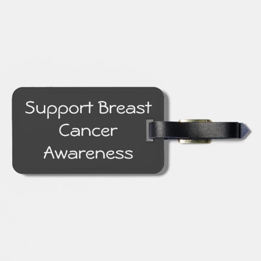Étiquette À Bagage Ruban rose de conscience (Dos horizontal)