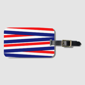 Étiquette À Bagage Rubans Rouges, Blancs et Bleus