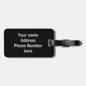 Étiquette À Bagage Ruby Black Personnalisé (Dos horizontal)