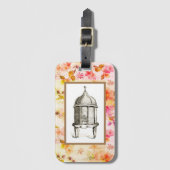 Étiquette À Bagage ruche victorienne sur floral (Devant Vertical)