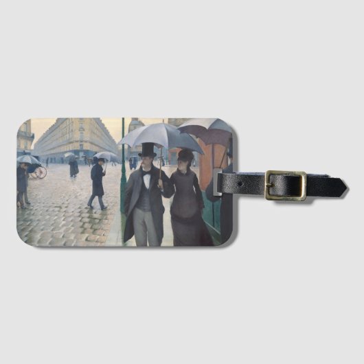 Étiquette À Bagage Rue de Paris, temps de pluie (Devant Horizontal)