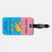 Étiquette À Bagage Rue Sésame | Big Bird Take Care | Ajouter vos info (Dos horizontal)