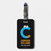 Étiquette À Bagage Rue Sésame | C est pour Cookie Monster (Dos Vertical)