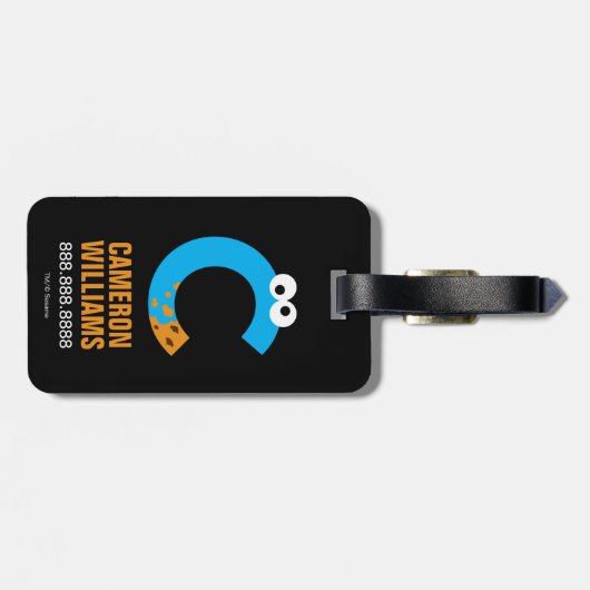 Étiquette À Bagage Rue Sésame | C est pour Cookie Monster (Dos horizontal)