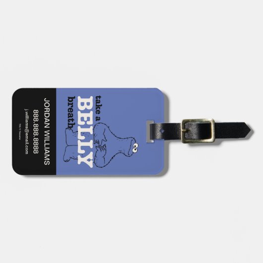 Étiquette À Bagage Rue Sésame | Cookie Monster | Ajouter vos informat (Devant horizontal)