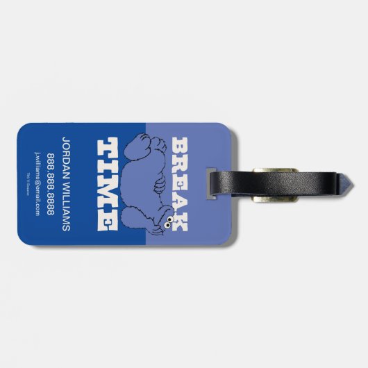 Étiquette À Bagage Rue Sésame | Cookie Monster | Ajouter vos informat (Dos horizontal)