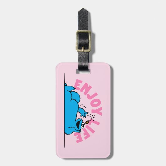 Étiquette À Bagage Rue Sésame | Cookies Monster Enjoy Life (Devant Vertical)