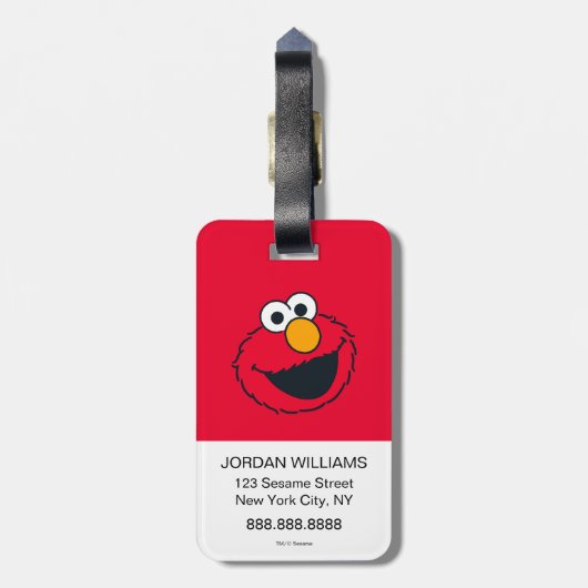 Étiquette À Bagage Rue Sésame | Elmo - Ha Ha Ha Ha ! (Dos Vertical)