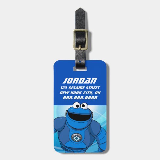 Étiquette À Bagage Rue Sésame | Méca Builders Cookie In Action (Devant Vertical)