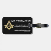 Étiquette À Bagage Ruée d'or masonique (Dos horizontal)