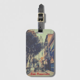 Étiquette À Bagage Ruelle de San Francisco avec café