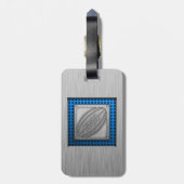 Étiquette À Bagage Rugby à look métal brossé (Dos Vertical)