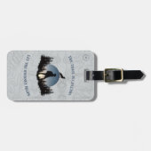 Étiquette À Bagage Rugged Hiking Blue Gray Topography Wilderness (Devant horizontal)