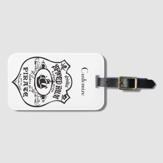 Étiquette À Bagage Rum épicé Pirate Boisson Thunder_Cove (Devant Horizontal)