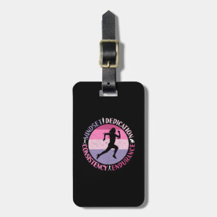 Étiquette À Bagage Running Mindset - Citation d'endurance de la fille