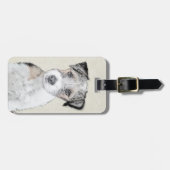 Étiquette À Bagage Russell Terrier Peinture rugueuse - Art Chien orig (Devant horizontal)