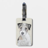 Étiquette À Bagage Russell Terrier Peinture rugueuse - Art Chien orig (Dos Vertical)