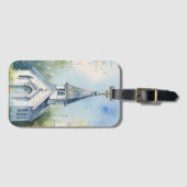 Étiquette À Bagage Rustic Church Path in Wildflower Meadow (Devant Horizontal)