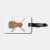 Étiquette À Bagage Rustic Traditional Wooden Windmill (Dos horizontal)