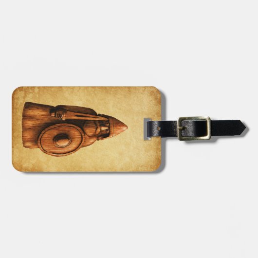 Étiquette À Bagage Rustic Viking (Devant horizontal)