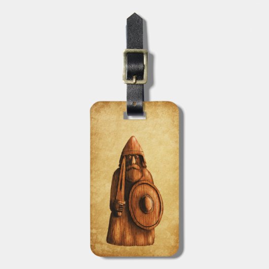 Étiquette À Bagage Rustic Viking (Devant Vertical)