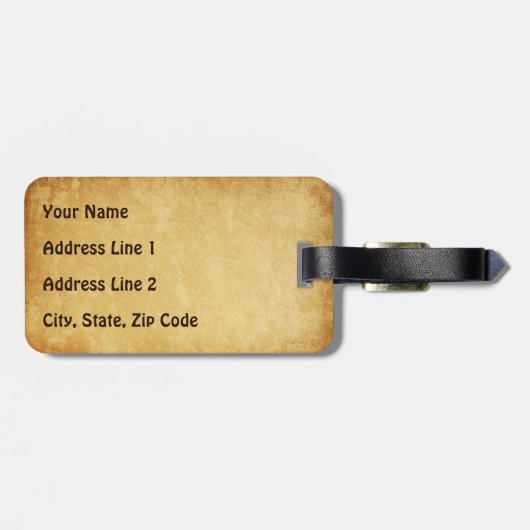 Étiquette À Bagage Rustic Viking (Dos horizontal)