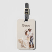 Étiquette À Bagage Rustic Western Ranch Mariage cadeau (Devant Vertical)