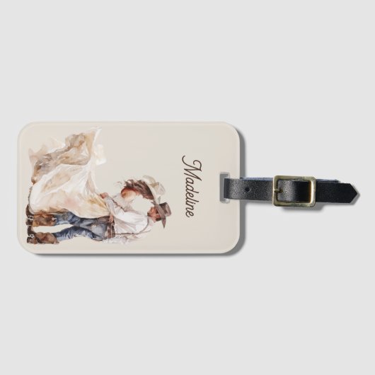 Étiquette À Bagage Rustic Western Ranch Mariage cadeau (Devant Horizontal)