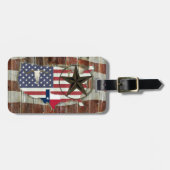 Étiquette À Bagage Rustique Texas Lone Star Texas Long Horn (Devant horizontal)