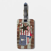 Étiquette À Bagage Rustique Texas Lone Star Texas Long Horn (Dos Vertical)