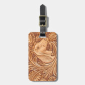 Étiquette À Bagage rustique western country cuir cheval équestre (Devant Vertical)