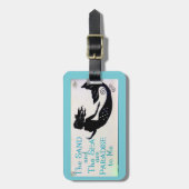 Étiquette À Bagage sable et mer sirène bleu (Devant Vertical)