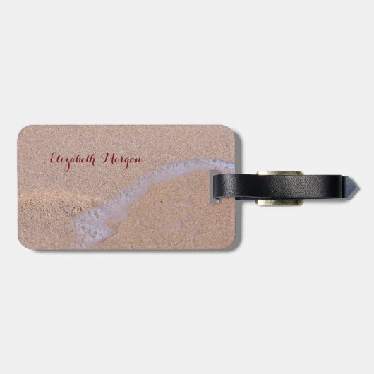 Étiquette À Bagage Sable Tropical, Épée Rouge (Dos horizontal)