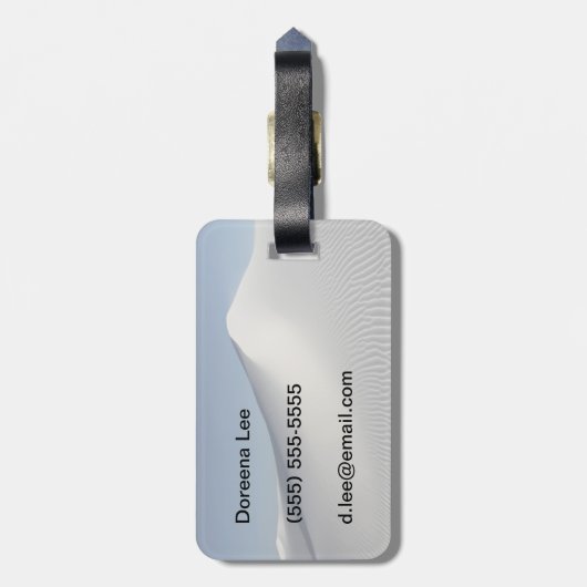 Étiquette À Bagage Sables blancs (Dos Vertical)