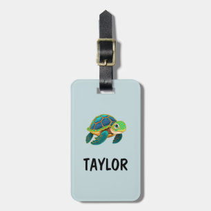 Étiquette À Bagage Sac à dos coloré personnalisé à tortue mignonne