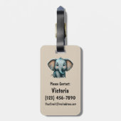 Étiquette À Bagage Sac à dos coloré Personnalisé Elephant (Dos Vertical)